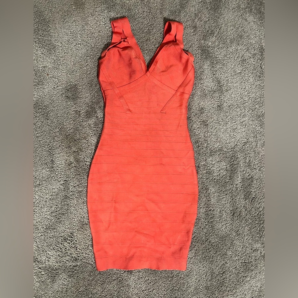 Elegant Orange Sleeveless Dress